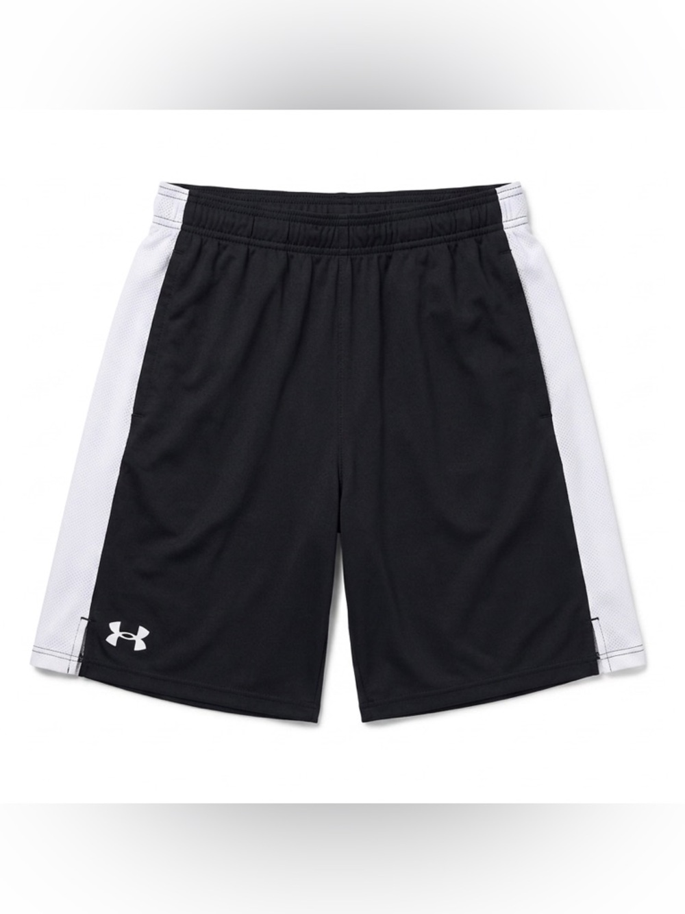 Under Armour Black Athletic Shorts with White Side Panels